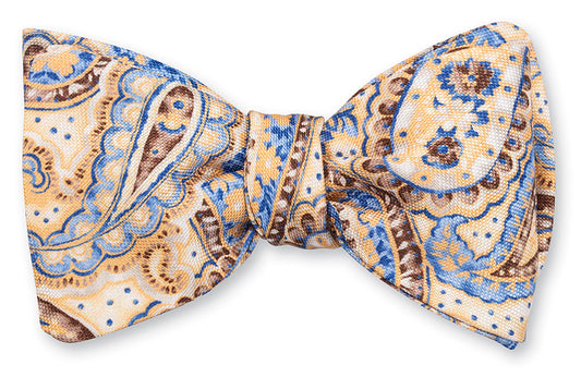 R. Hanauer Yellow/Blue Bernadette Paisley Bow Tie - B5420