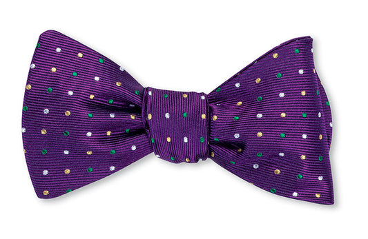 R. Hanauer Mardi Gras Polka Dots Bow Tie