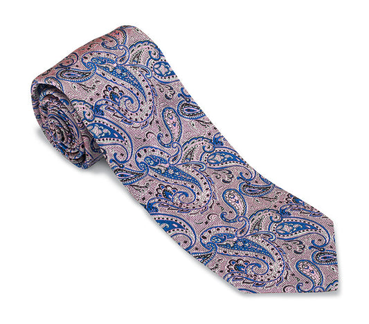 R. Hanauer Pink/Blue Glendale Paisley Necktie - F6018