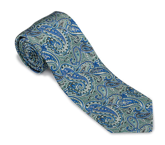 R. Hanauer Sage/Blue Glendale Paisley Necktie - F6017