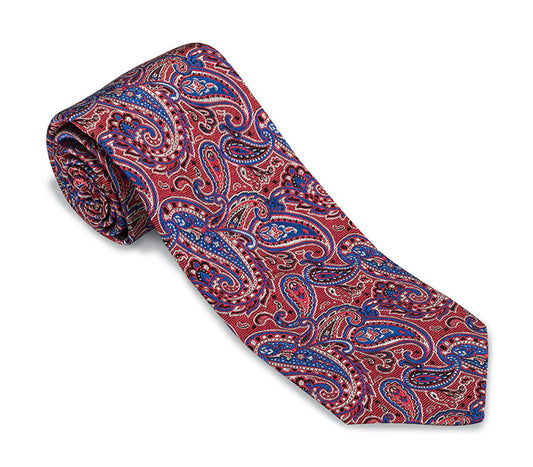 R. Hanauer Red/Blue Glendale Paisley Necktie - F6015