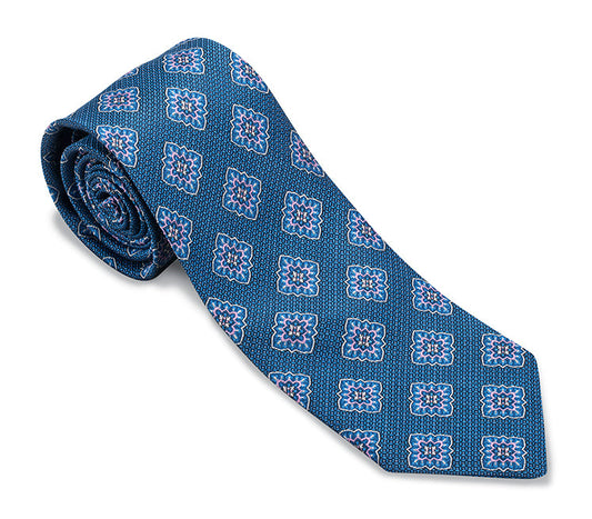 R. Hanauer Light Blue Edwards Medallions Necktie - F6013