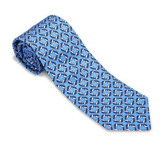 R. Hanauer Light Blue Diamond Links Necktie - F6004