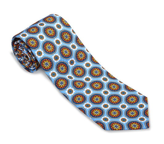 R. Hanauer Light Blue Fairway Medallions Necktie - F5998