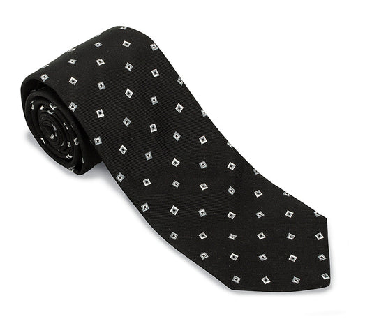 R. Hanauer Black Tossed Squares Necktie - F5976