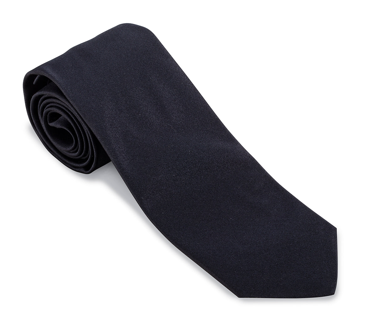 R. Hanauer Solid Navy Silk Necktie with Satin Weave