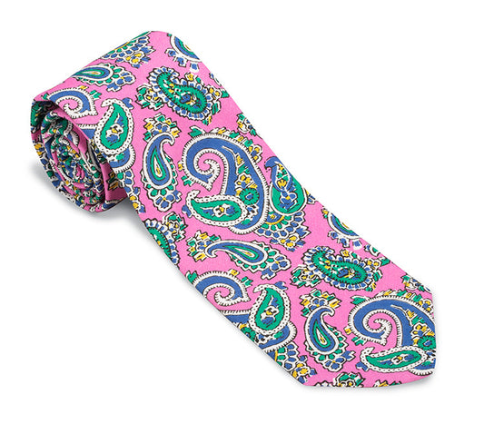 R. Hanauer Pink Italian Paisley Necktie - F5952