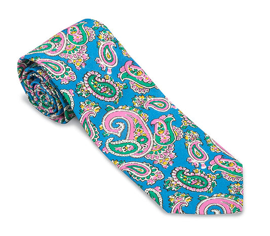 R. Hanauer Blue Italian Paisley Necktie - F5951