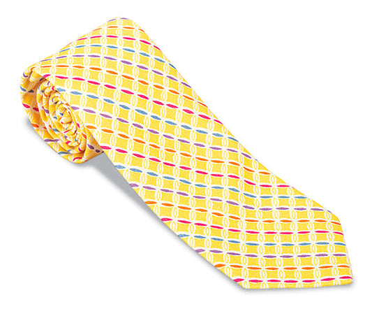 R. Hanauer Yellow Cloverdale Stripes Necktie - F5020