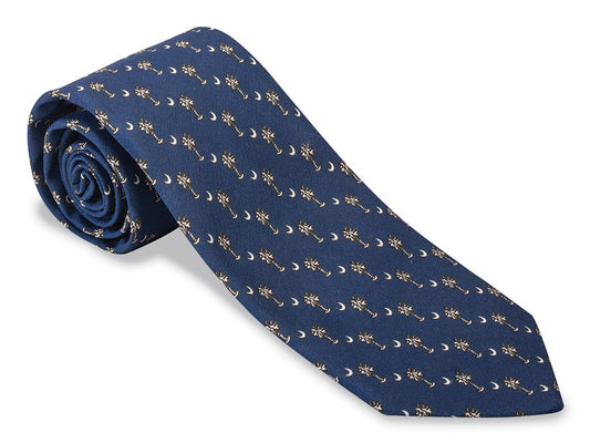 R. Hanauer Navy Palmetto Necktie - F4854