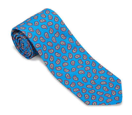 R. Hanauer Blue Tossed Paisley Necktie - F5947