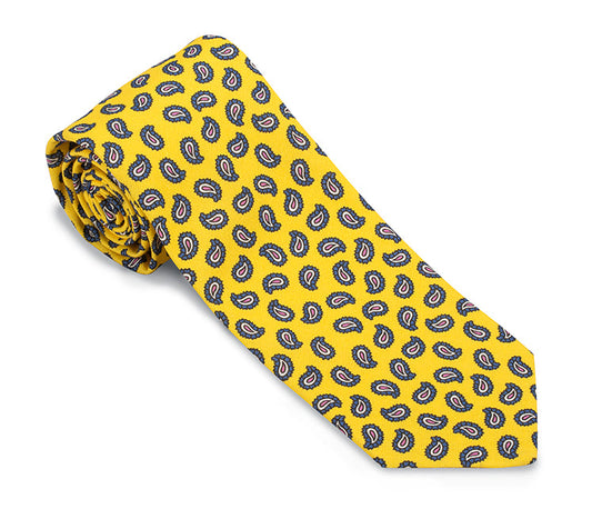 R. Hanauer Yellow Tossed Paisley Necktie - F5946