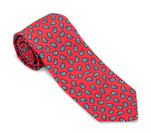 R. Hanauer Red Tossed Paisley Necktie - F5945