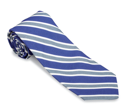 R. Hanauer Blue/Gray Clearwood Stripes Necktie - F5271
