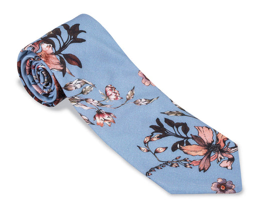 R. Hanauer Blue Floral Necktie - F4762