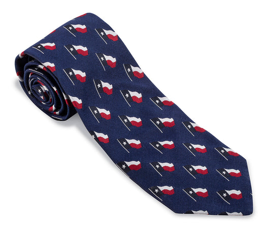 R. Hanauer Navy Texas Flag Necktie - F5841