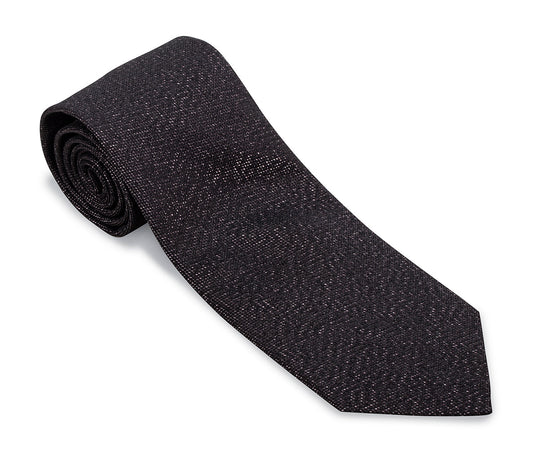 R. Hanauer Black/Silver Lamé Necktie - F5835