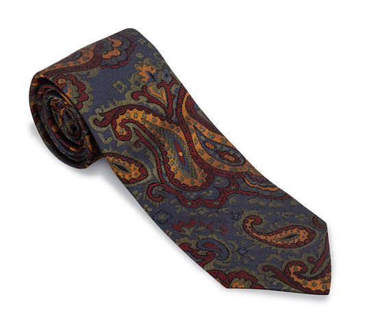 R. Hanauer Blue Fernbank Paisley Necktie - F5820