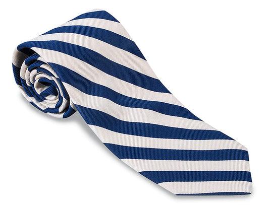 R. Hanauer Royal/White Bar Stripes Necktie - F1091