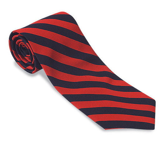 R. Hanauer Black/Scarlet Bar Stripes Necktie - F626