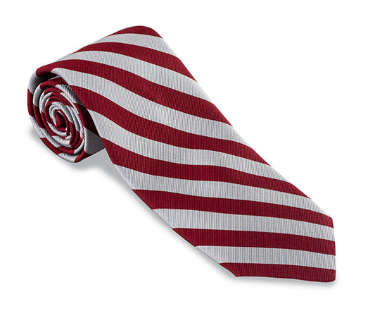 R. Hanauer Garnet/Gray Bar Stripes Necktie