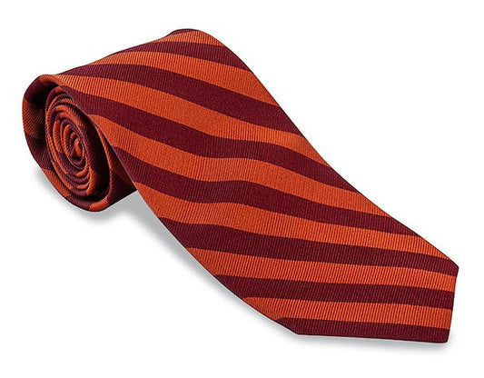 R. Hanauer Maroon/Orange Bar Stripes Necktie - F622