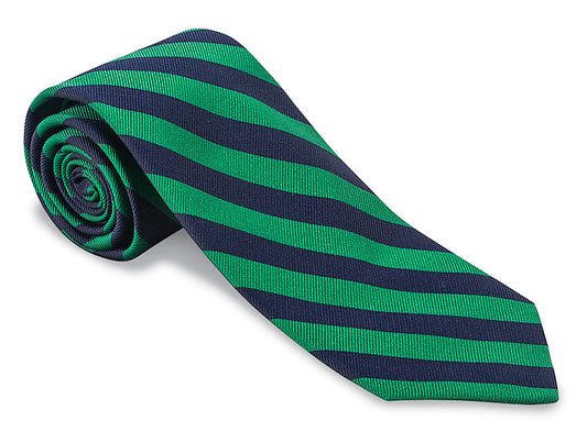 R. Hanauer Navy/Kelly Bar Stripes Necktie - F655