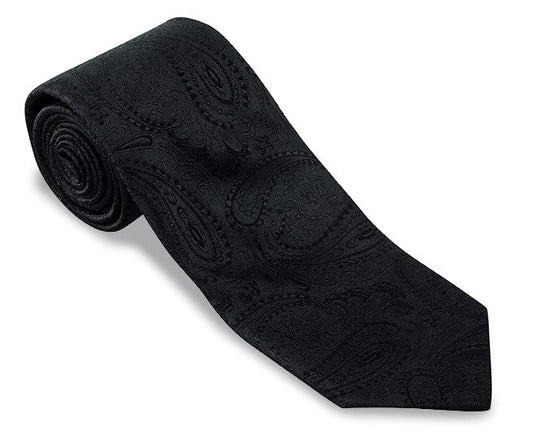 R. Hanauer Black Paisley Necktie