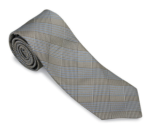 R. Hanauer Black/Royal Glen Plaid Necktie - F470
