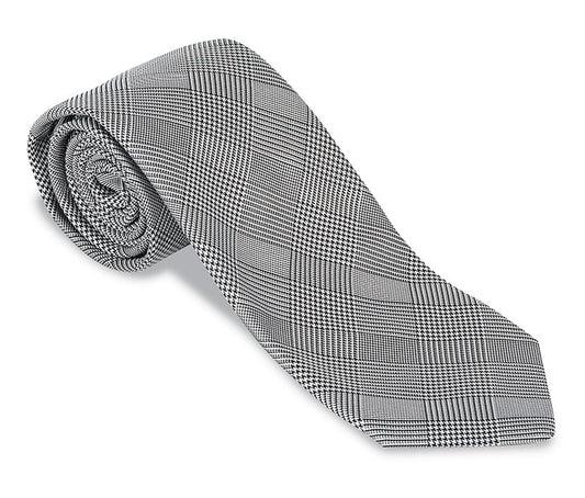 R. Hanauer Black/White Glen Plaid Necktie - F466