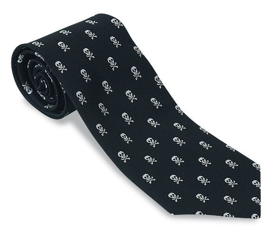 R. Hanauer Black/White Jolly Rogers Necktie - F1416