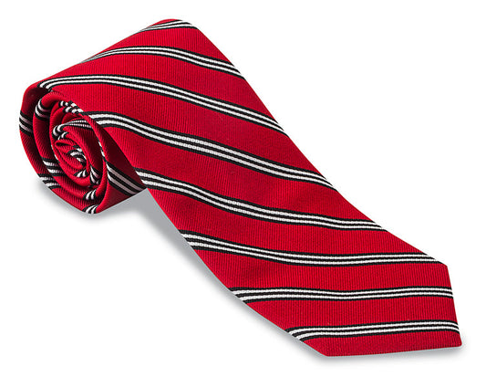 R. Hanauer Red/ Black Brooks Striped Necktie - F3578