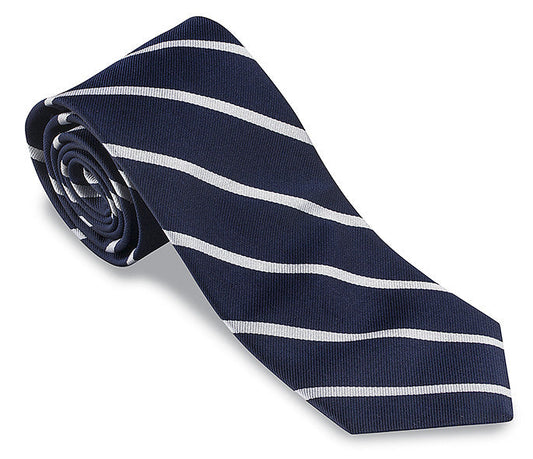 R. Hanauer Navy/Silver Buckingham Striped Necktie - F2797