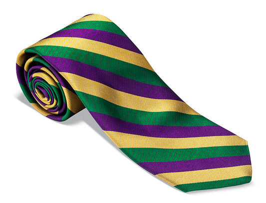 R. Hanauer Mardi Gras Wide Stripes Necktie - F2291