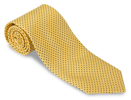 R. Hanauer Yellow/ Navy Halstead Polka Dot Necktie - F3679