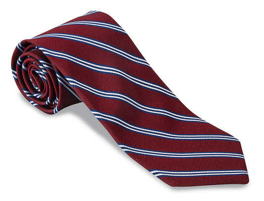 R. Hanauer Burgundy/Navy Brooks Striped Necktie - F1786