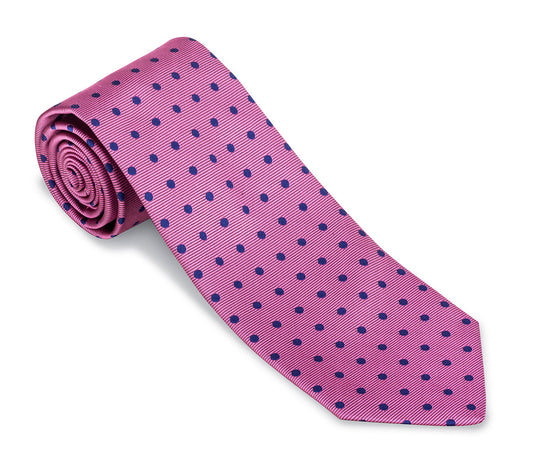 R. Hanauer Pink/Navy Vero Dots Necktie