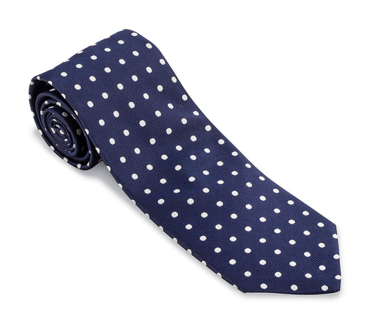 R. Hanauer Navy/Silver Vero Dots Necktie