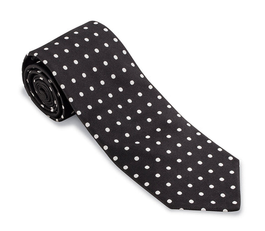 R. Hanauer Black/Silver Vero Dots Necktie