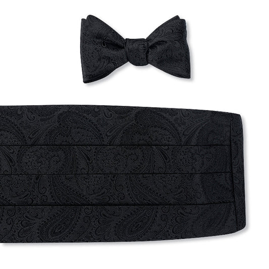 R. Hanauer Black Paisley Cummerbund Set - CB1745