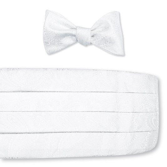 R. Hanauer White Paisley Cummerbund Set - CB4216