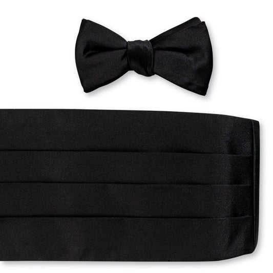 R. Hanauer Formal Black Satin Cummerbund Set - CB598