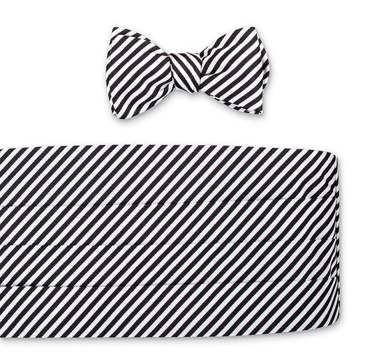 R. Hanauer Black/White Sherman Stripes Cummerbund Set - CB2542