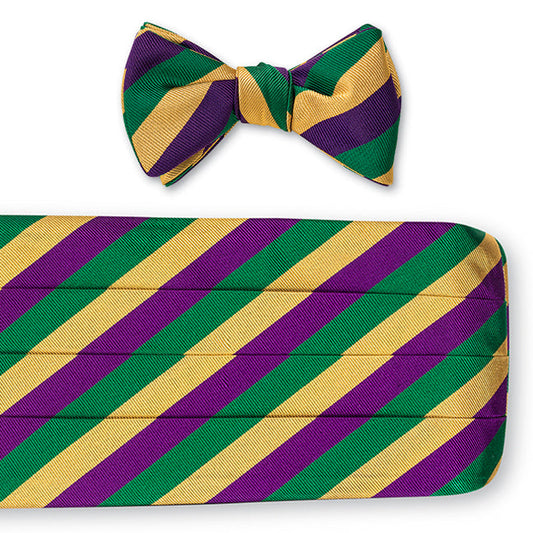 R. Hanauer Mardi Gras Wide Stripes Cummerbund Set - CB2291