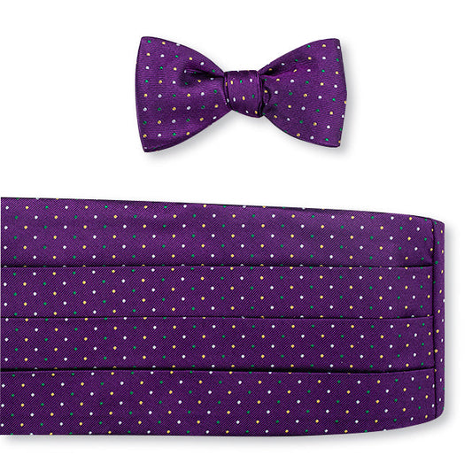 R. Hanauer Mardi Gras Polka Dots Cummerbund Set - CB4474