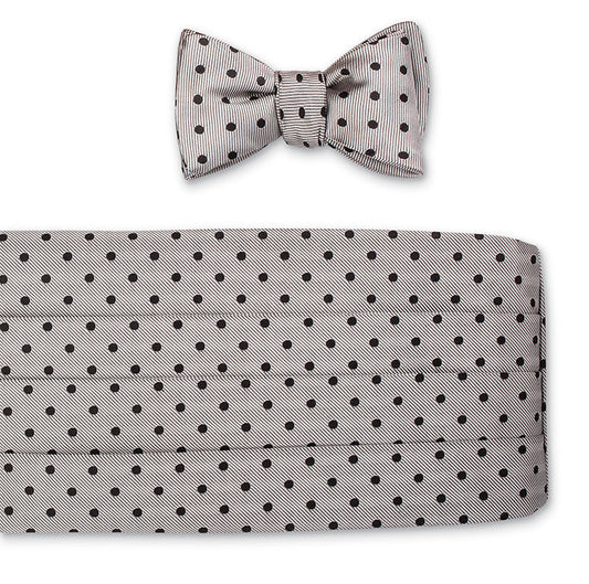 R. Hanauer Silver/Black Vero Dots Cummerbund Set - CB2014