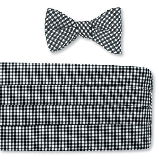 R. Hanauer Black/White Gingham Cummerbund Set - CB110