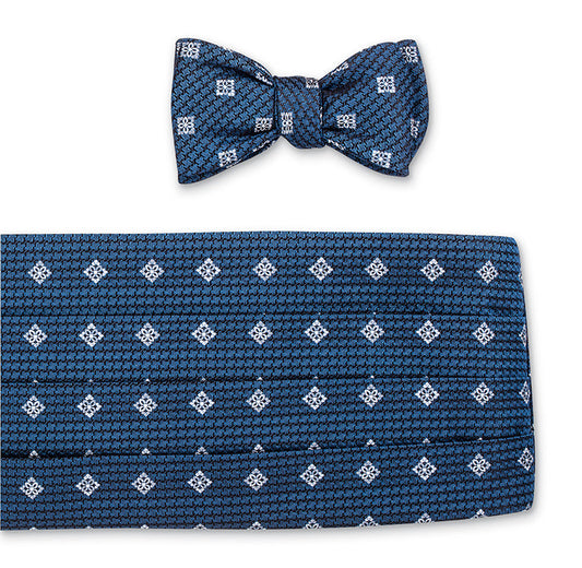 R. Hanauer Black/Blue Heather Medallions Cummerbund Set - CB5830