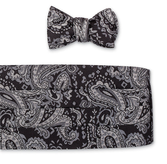 R. Hanauer Black Fernbank Paisley Cummerbund Set - CB5824