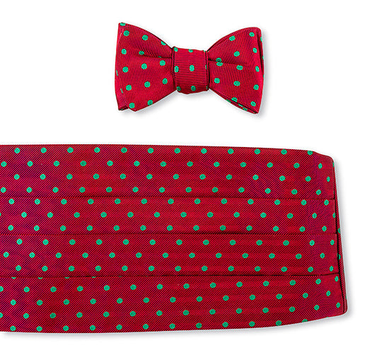 R. Hanauer Red/Green Vero Dots Cummerbund Set - CB2011